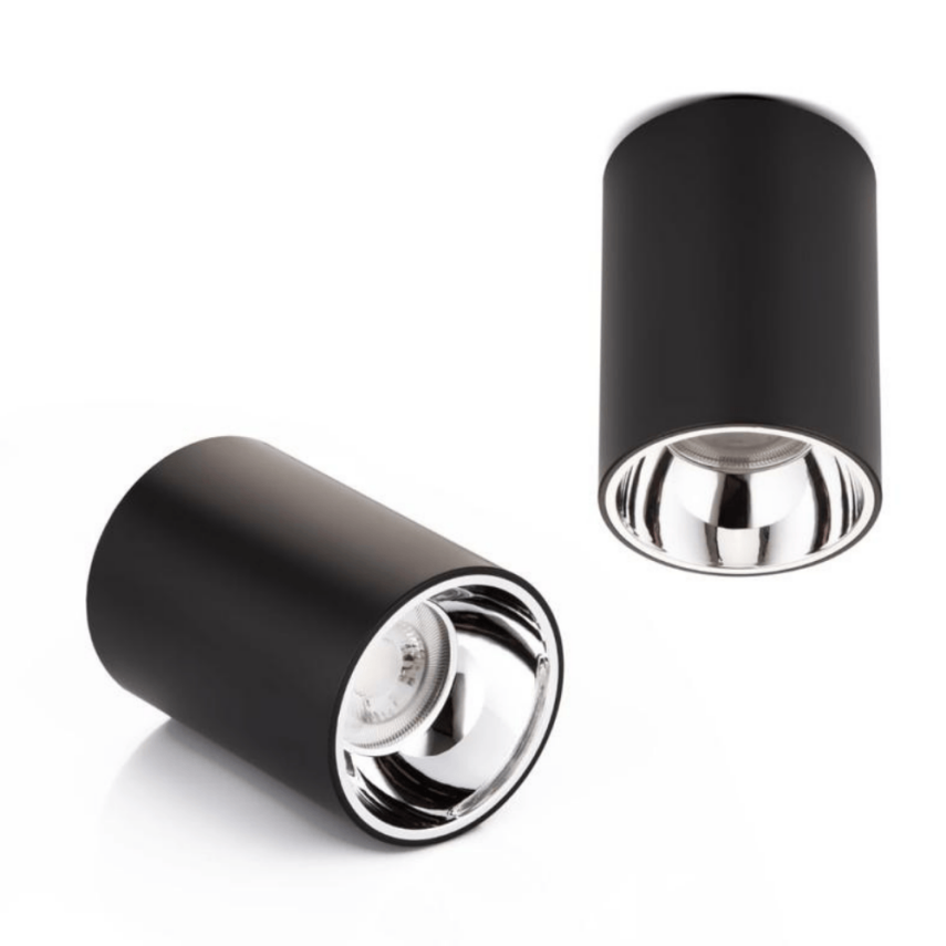 PLASTİK 5W SİLİNDİR SİYAH- KROM SIVA ÜSTÜ LED SPOT ARMATÜR - 1