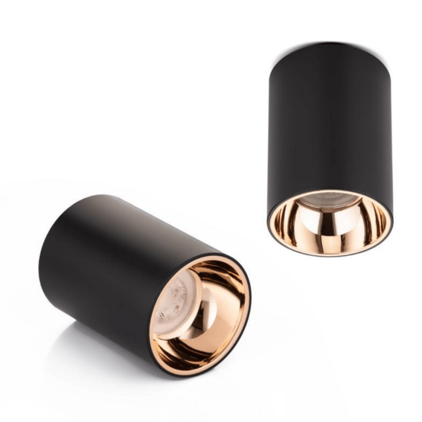 PLASTİK 5W SİLİNDİR SİYAHA GOLD SIVA ÜSTÜ LED SPOT ARMATÜR - 1