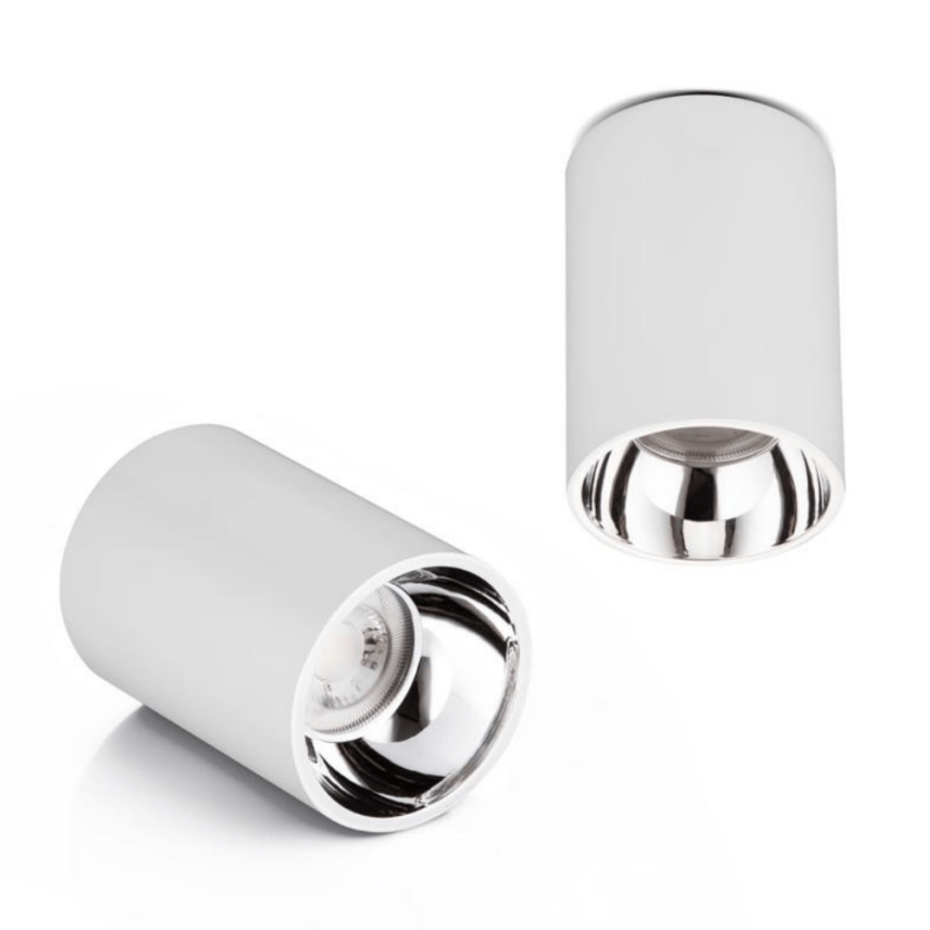 PLASTİK 5W SİLİNDİR BEYAZA KROM SIVA ÜSTÜ LED SPOT ARMATÜR - 1