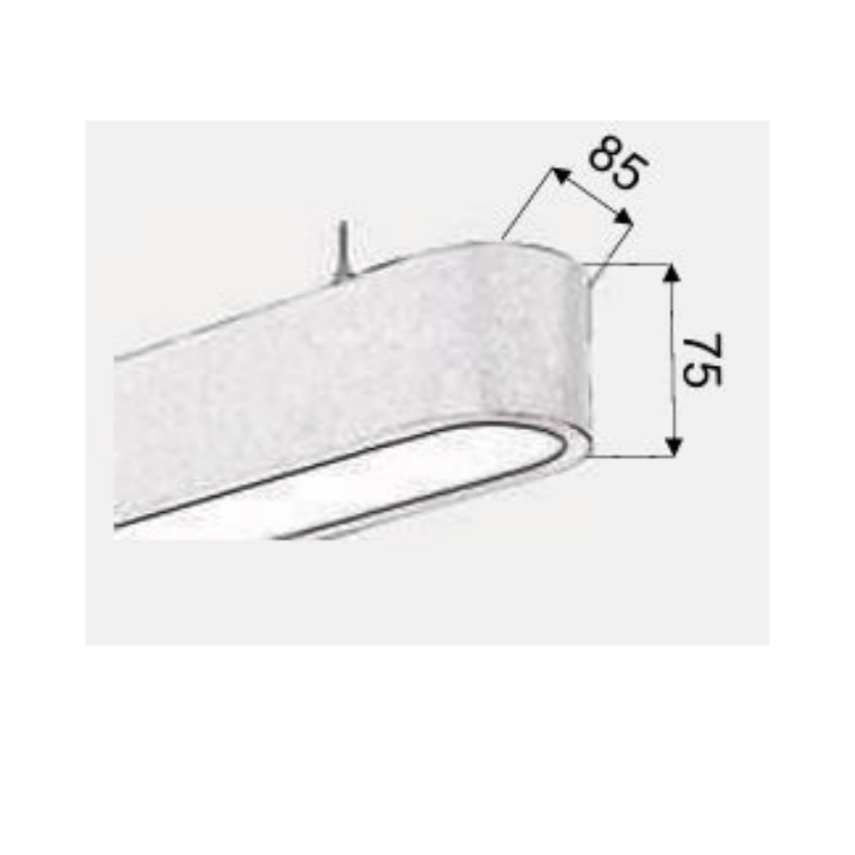 SIVA ÜSTÜ 7,5CM X 8,5CM ANTRASİT KASA SARKIT OVALIUM LINEAR AYDINLATMA ARMATÜR - 2