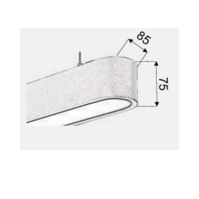 SIVA ÜSTÜ 7,5CM X 8,5CM BEYAZ KASA SARKIT OVALIUM LINEAR AYDINLATMA ARMATÜR - 2