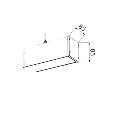 SIVA ÜSTÜ 8,5CM X8,5 CM SİYAH KASA SARKIT LINEAR AYDINLATMA ARMATÜR - 2