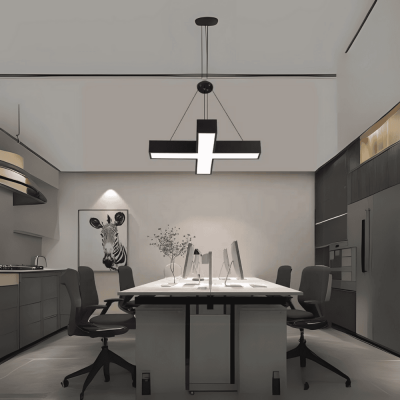 X HARFİ SİYAH KASA SARKIT DEKORATİF LINEAR LED AYDINLATMA ARMATÜR - 2