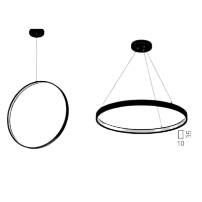 YUVARLAK SATURN MODERN ANTRASİT KASA SARKIT LED AYDINLATMA ARMATÜR - 3