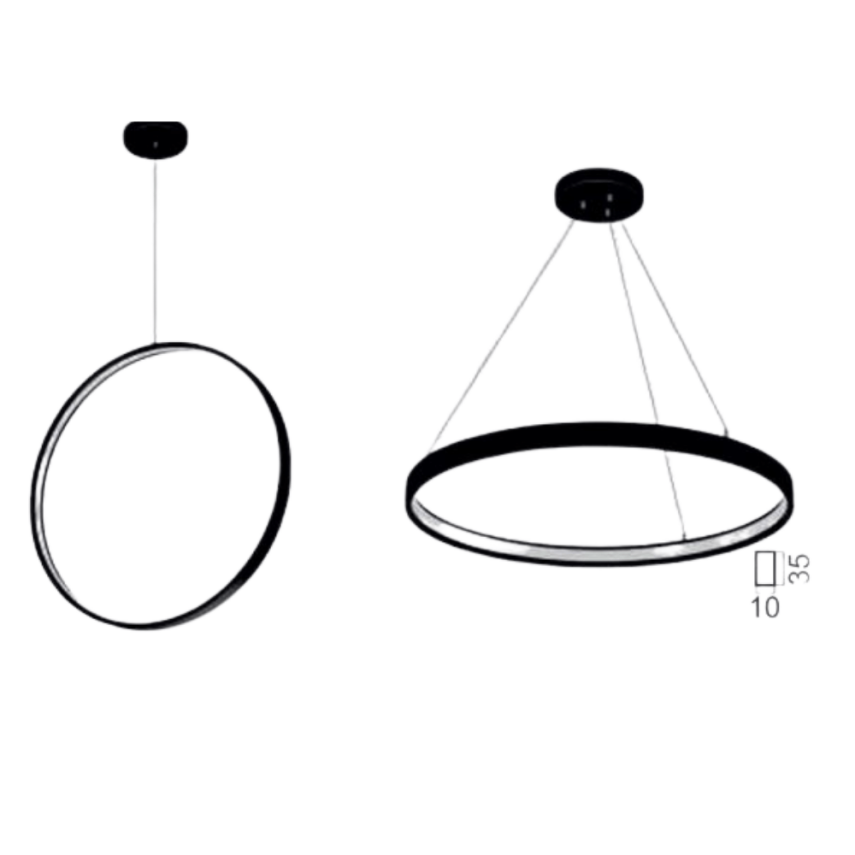 YUVARLAK SATURN MODERN ANTRASİT KASA SARKIT LED AYDINLATMA ARMATÜR - 3